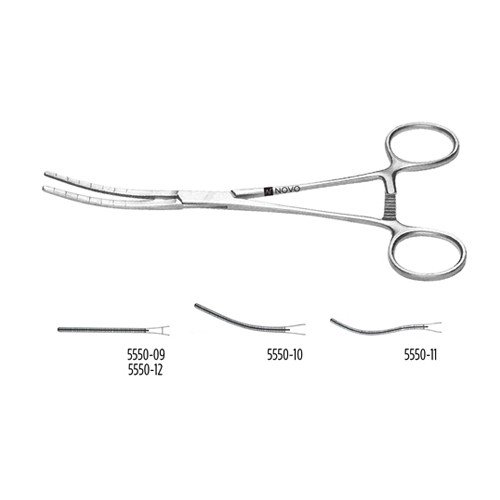 Cooley Coarctation Clamp, Jaws Calibrated At 5.0 Mm Intervals, 6 3/4" (17.5 Cm), Angled Shanks, Straight Jaws